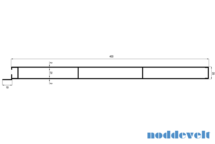 Bestudeer partij Matig Aluminium Profielen: Bordwandprofiel 25x400 met lip