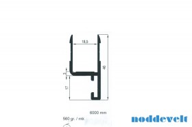 Aluminium aanslagprofiel 18mm 