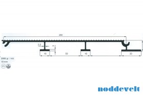 Aluminium vloerprofiel 18mm 